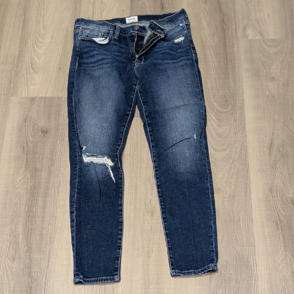 Hudson Jeans Dark Blue Distressed Skinny Jeans